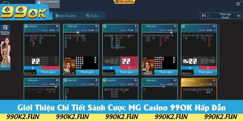 Thông tin giới thiệu sảnh MG Casino 99OK Thông tin giới thiệu sảnh MG Casino 99OK